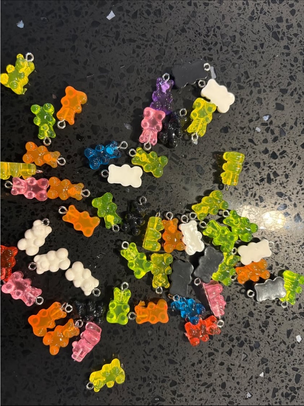 Gummy Bear Resin Charms - Assorted Neon Colors
